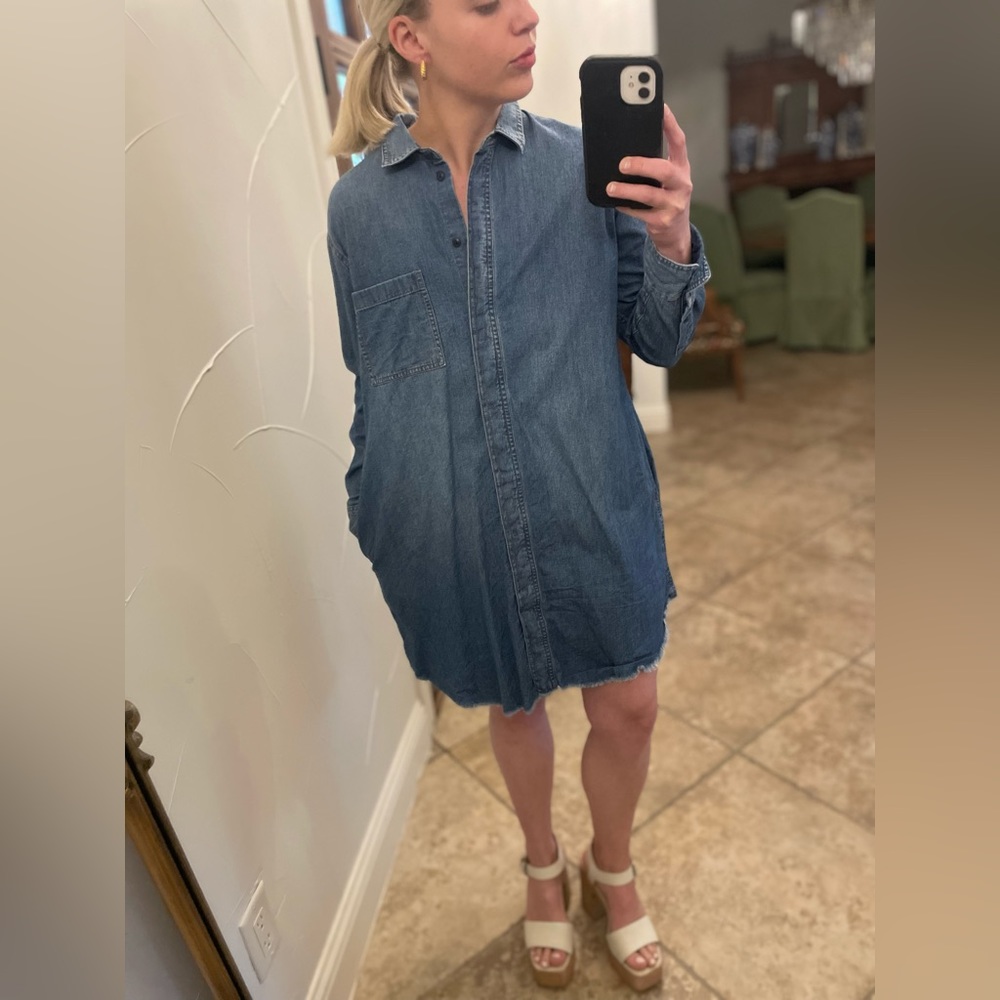 Madewell long sleeved denim dress